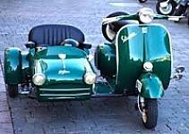 Classic Vespa with side car